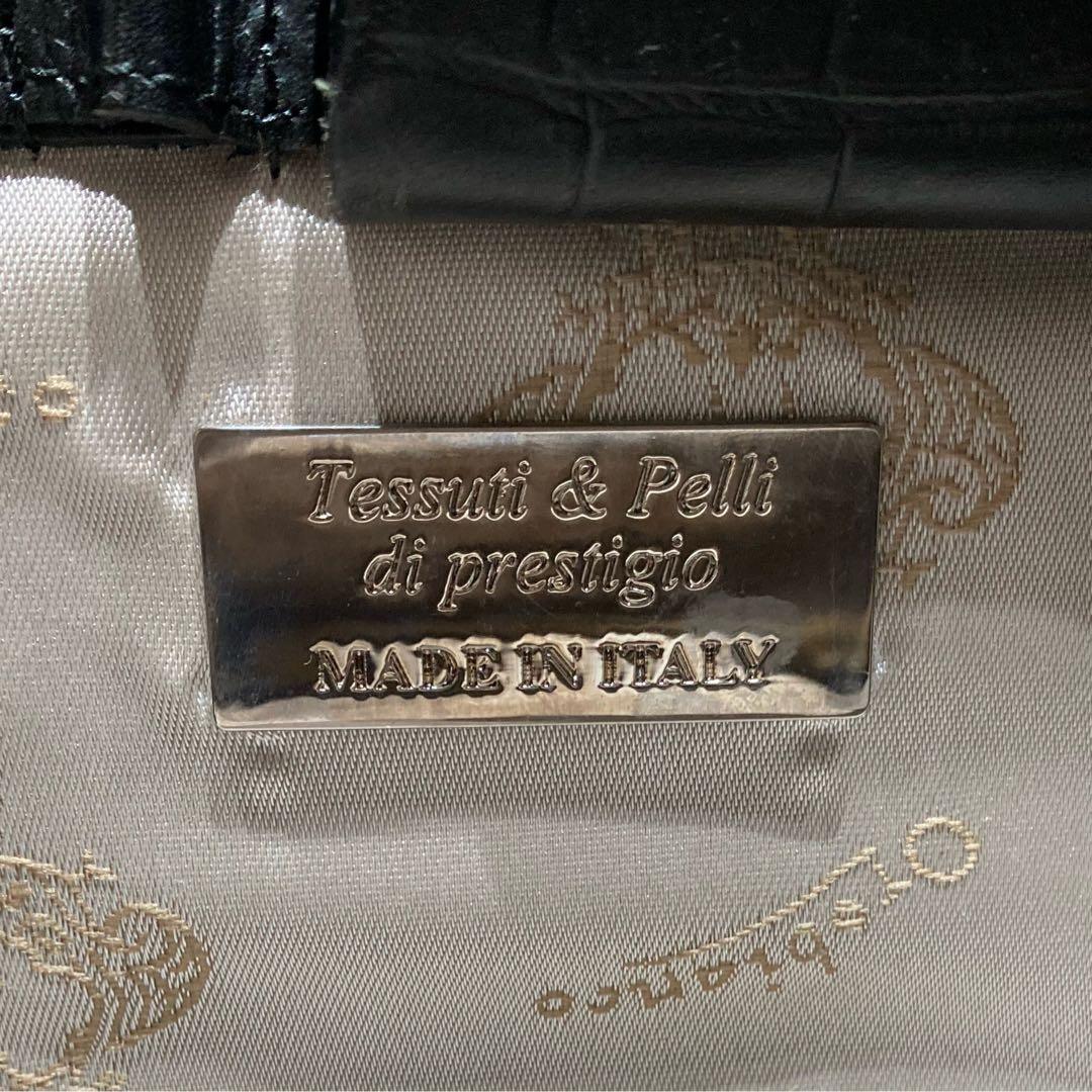 Orobianco オロビアンコ ボストン トートバッグ クロコ押し ブラック