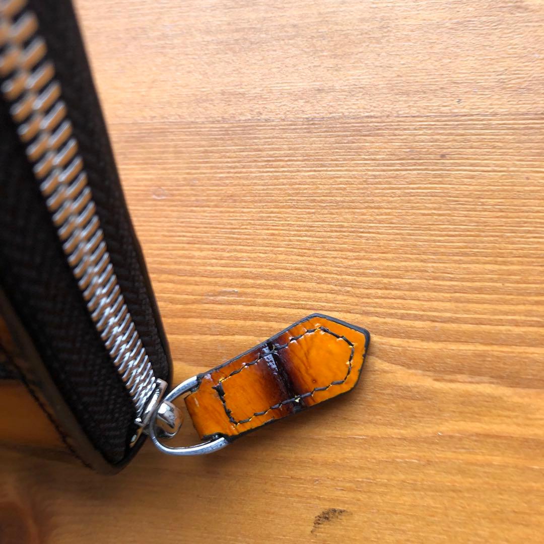 本物　クロコダイル　シャムワニ長財布 ワニ革 一枚革　 キャメル