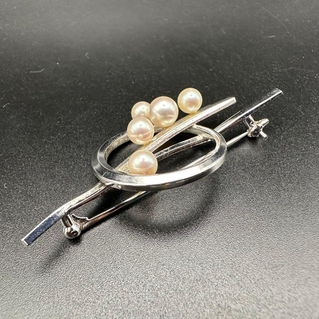 極美品✨　MIKIMOTO ミキモト　パール　ブローチ　ロゴ　刻印　1560