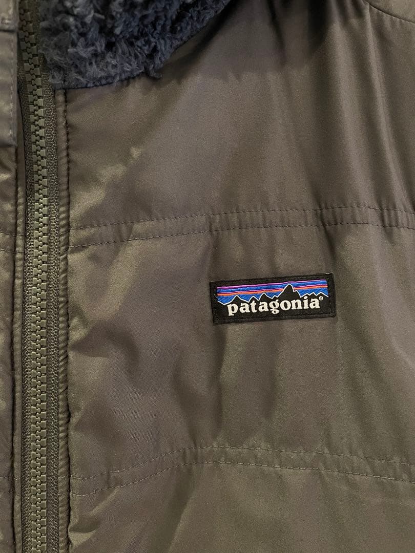 S PATAGONIAリバーシブル フード ボア ベスト ロス ガトス