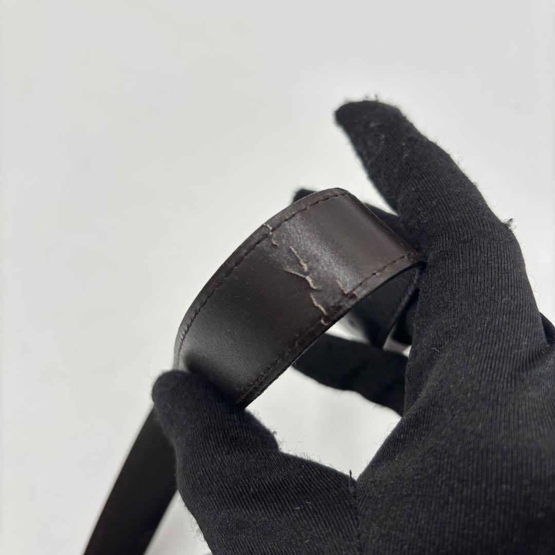 HERMES エルメス リバーシブル レザー ベルト Hバックル 黒　茶