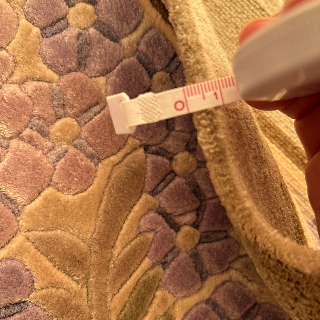 【シルク段通】 大判 カーペット ラグ 花柄