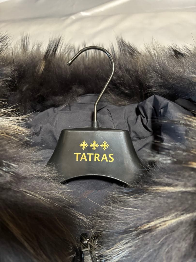 TATRASブラック フード付き ロングダウンジャケット