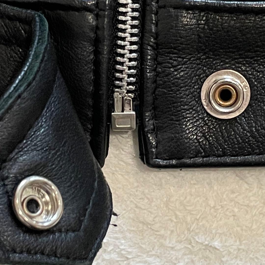 666 LEATHER WEAR レザージャケット ライダース 羊革 黒 英国製