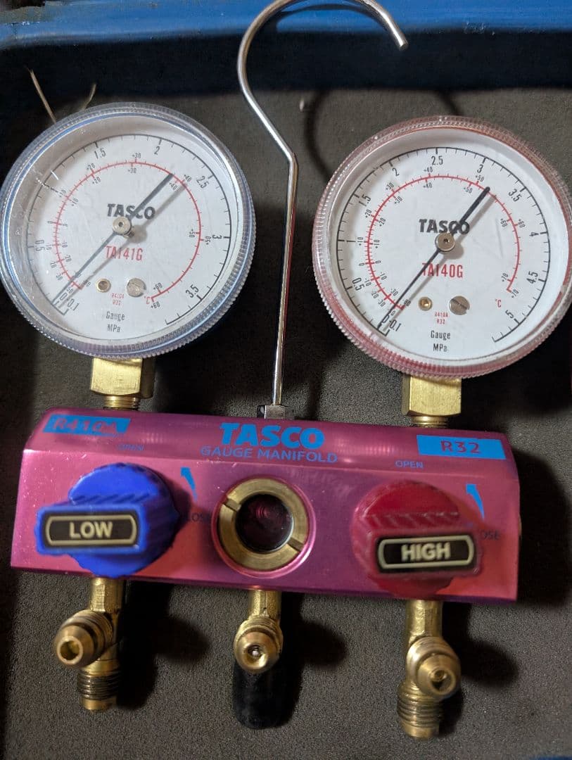 タスコR410マニホールド タスコデジタル真空ゲージ タスコ充電式真空ポンプ
