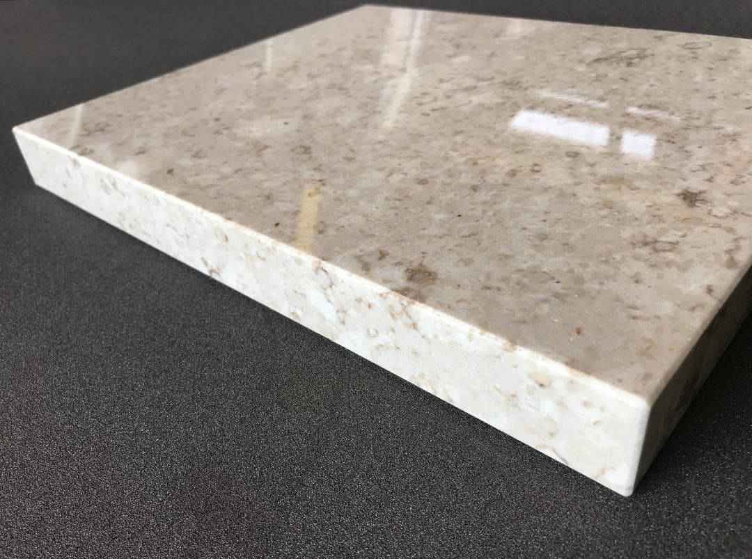 イタリア製大理石 ベージュオーディオボード●300×300×30●5面磨き●2枚