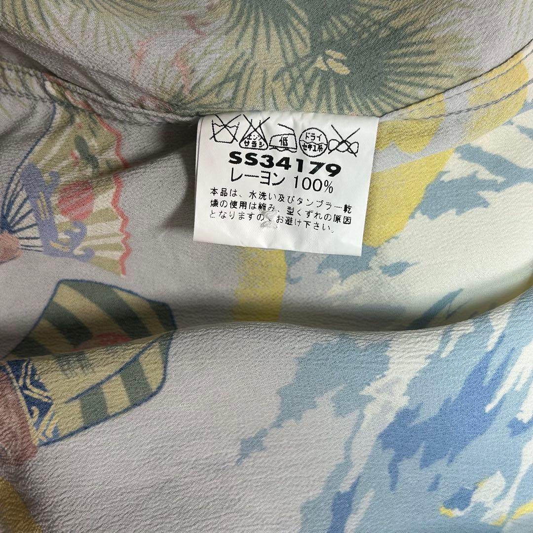 【未使用】SUN SURF レーヨン100% 和柄アロハシャツ 鯉×富士山