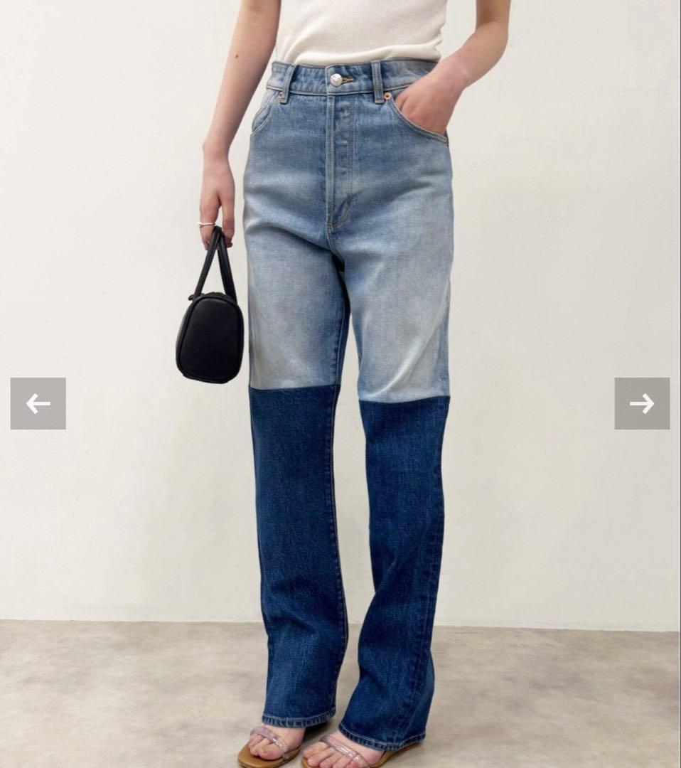 edit for lulu【ローラス】bicolor denim pants
