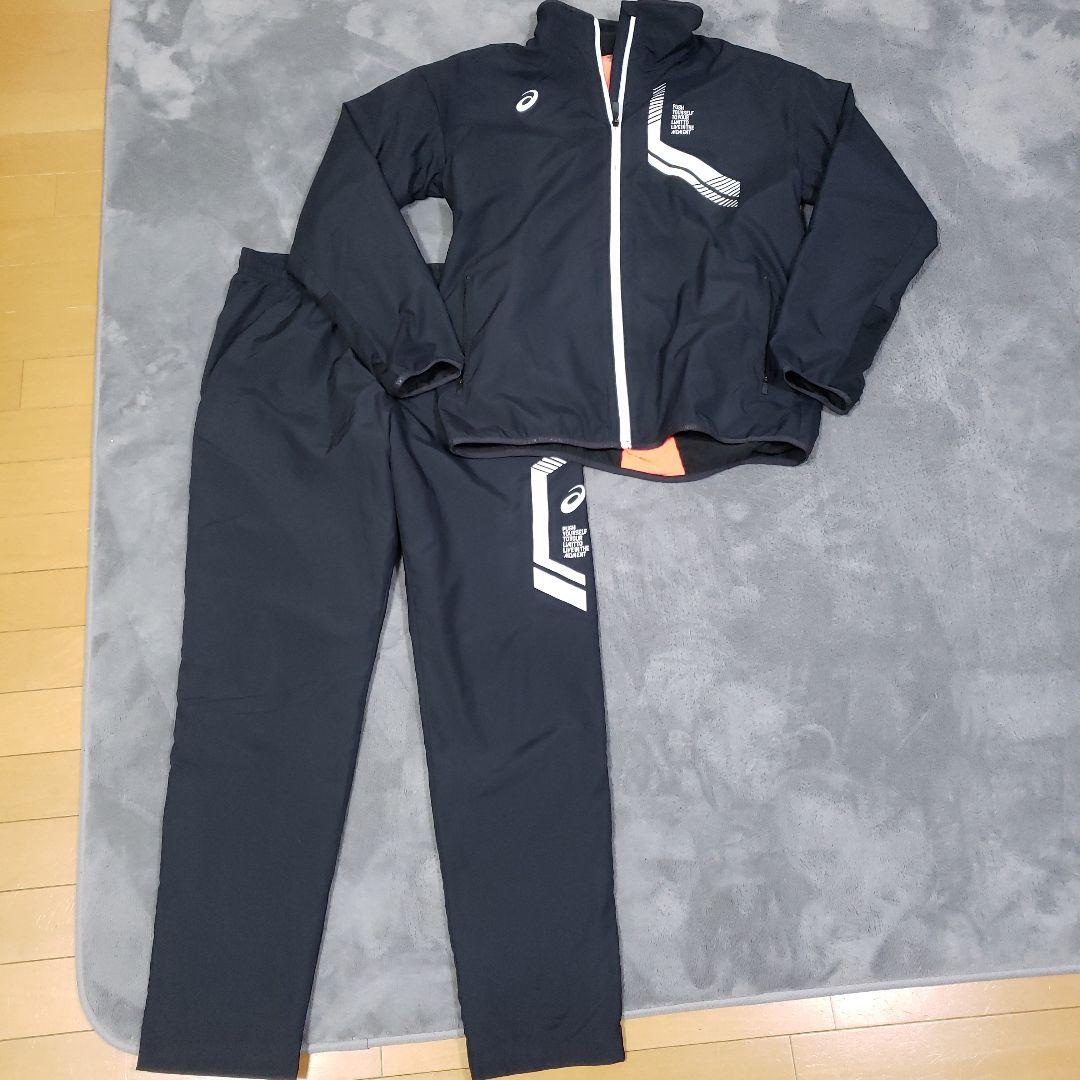 asics　ウィンドブレーカー　セットアップ　黒　上XL　下L　極上美品
