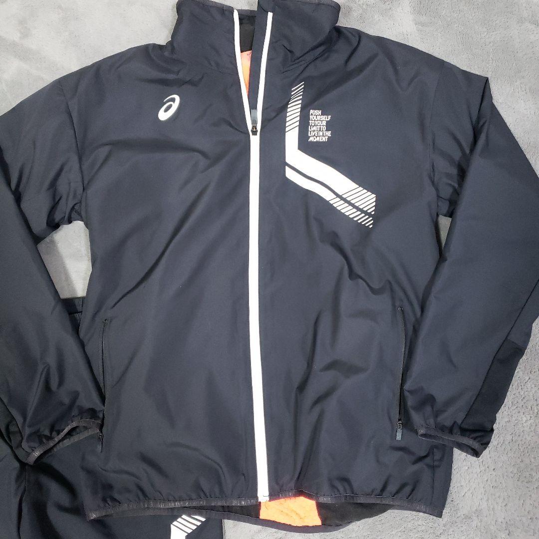 asics　ウィンドブレーカー　セットアップ　黒　上XL　下L　極上美品