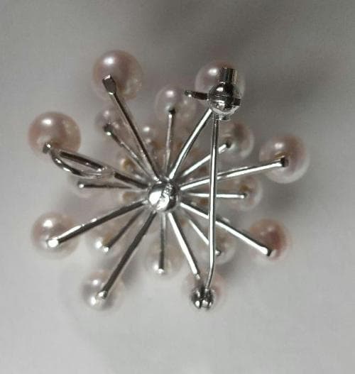 パール　ブローチ　本真珠　花