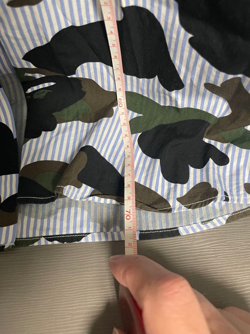 #アベイシングエイプ 迷彩柄ストライプシャツ Mサイズ