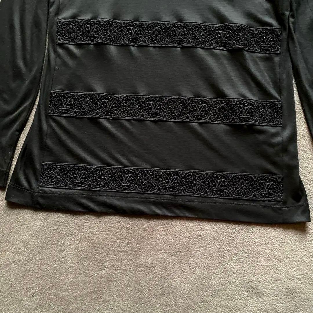 【試着のみ　極美品】シルク混　ルイヴィトンブラウスブラック　Ｌサイズ　黒　レア品