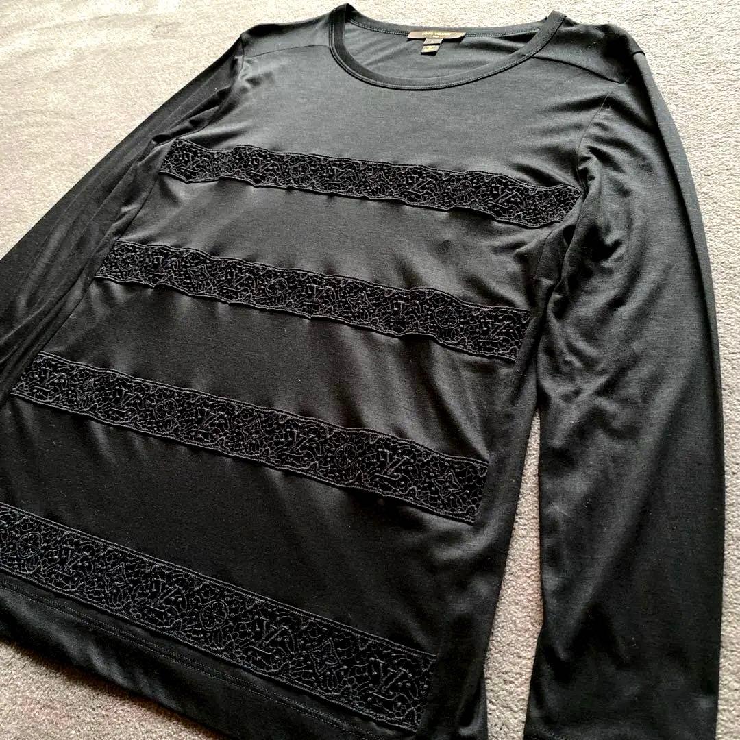 【試着のみ　極美品】シルク混　ルイヴィトンブラウスブラック　Ｌサイズ　黒　レア品