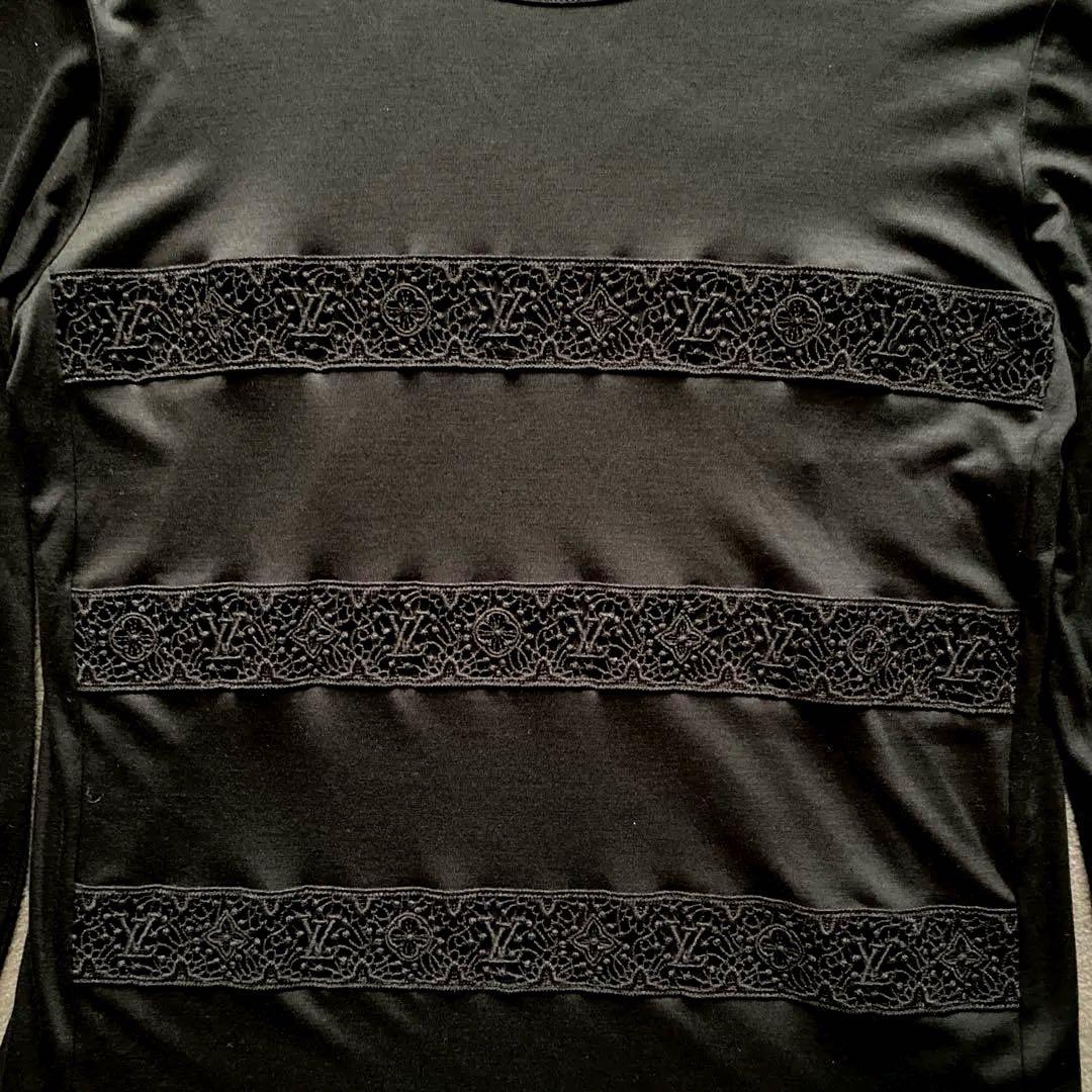 【試着のみ　極美品】シルク混　ルイヴィトンブラウスブラック　Ｌサイズ　黒　レア品