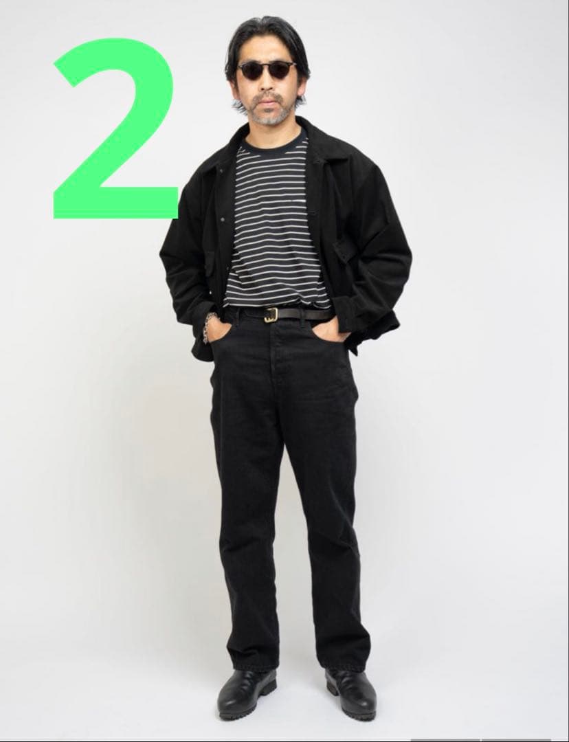 ジャケット・アウター OVY KAJA MEDIUM BAGGY BLACK DENIM PANTS