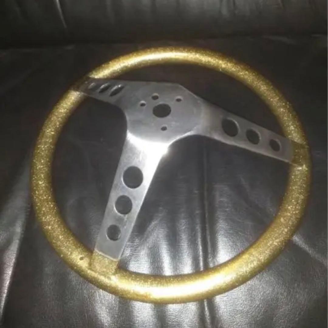 ムーンアイズ　ステアリング　ゴールドラメ約335mm　33Φ　34Φ