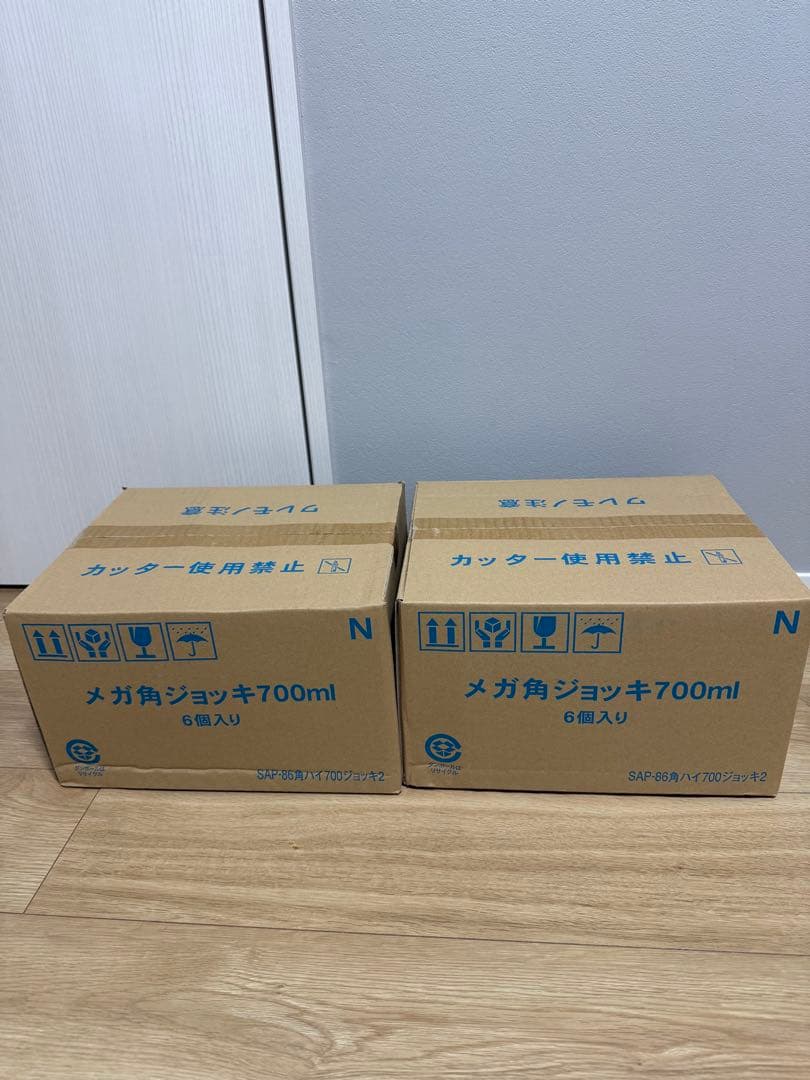 メガ角ジョッキ700ml 6個入り2セット