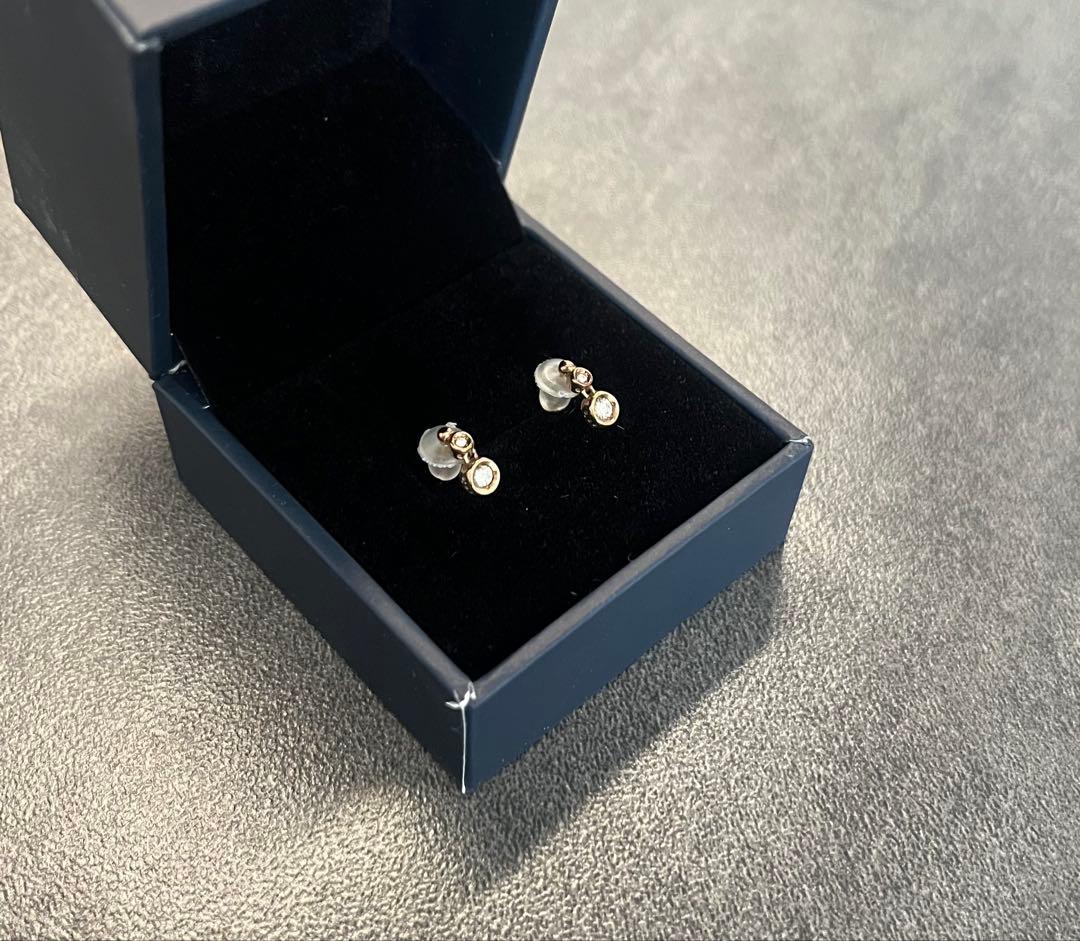 festaria K10 イエローゴールド　ダイヤモンド　ピアス