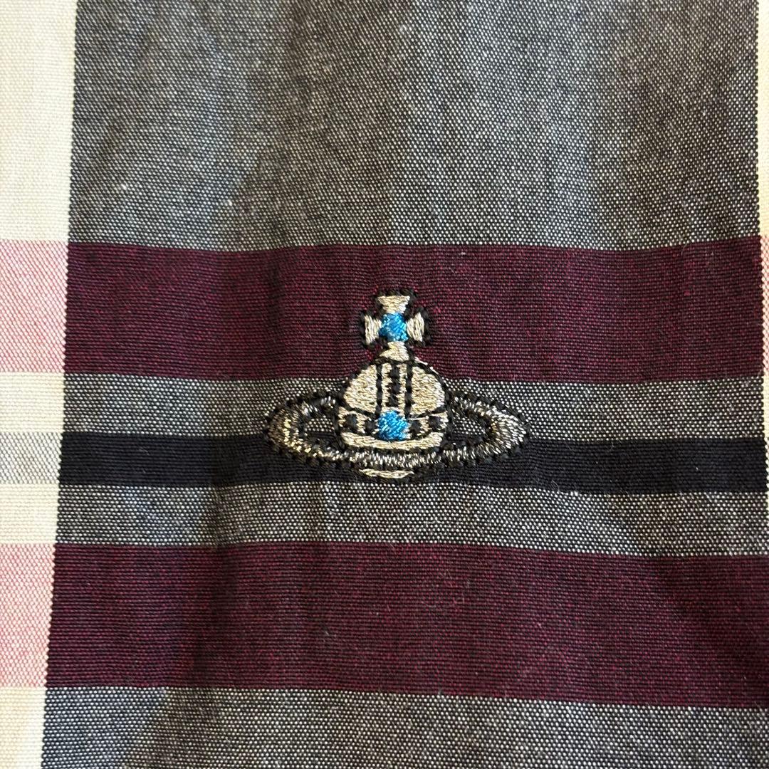 ヴィヴィアン アシンメトリー オーブロゴ チェック シャツ 長袖