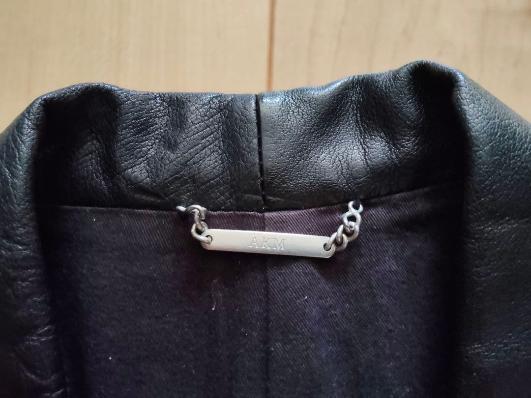 最終値下げ　美品　AKM レザージャケット S 牛革 シングル シワ加工