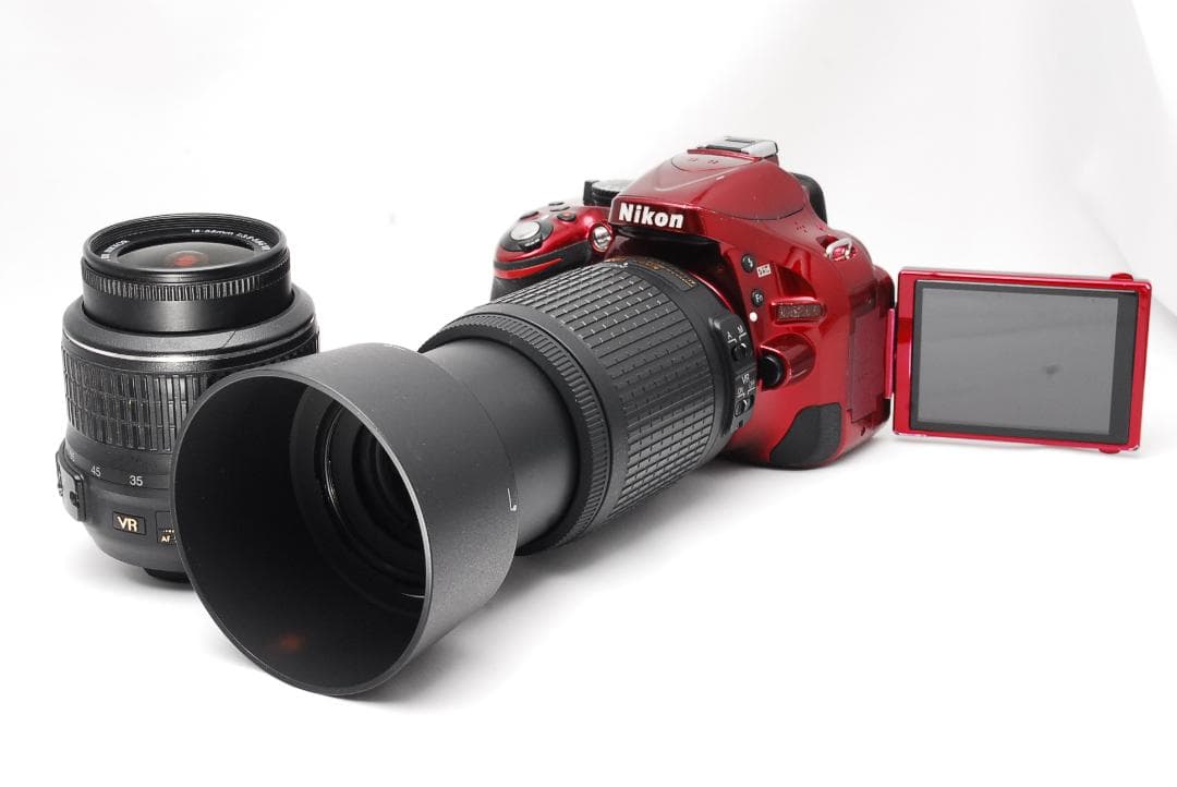 Nikon D5200 ♥ダブルレンズ♥希少色レッド♥ニコン♥デジタル一眼レフ