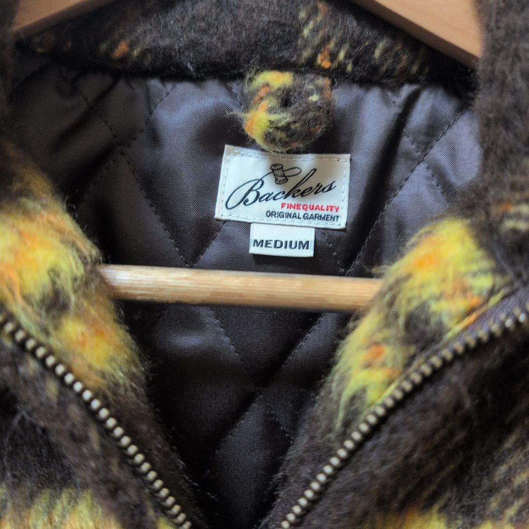 Backers 中綿入り ブラッシュドチェック ワークジャケット シャギー