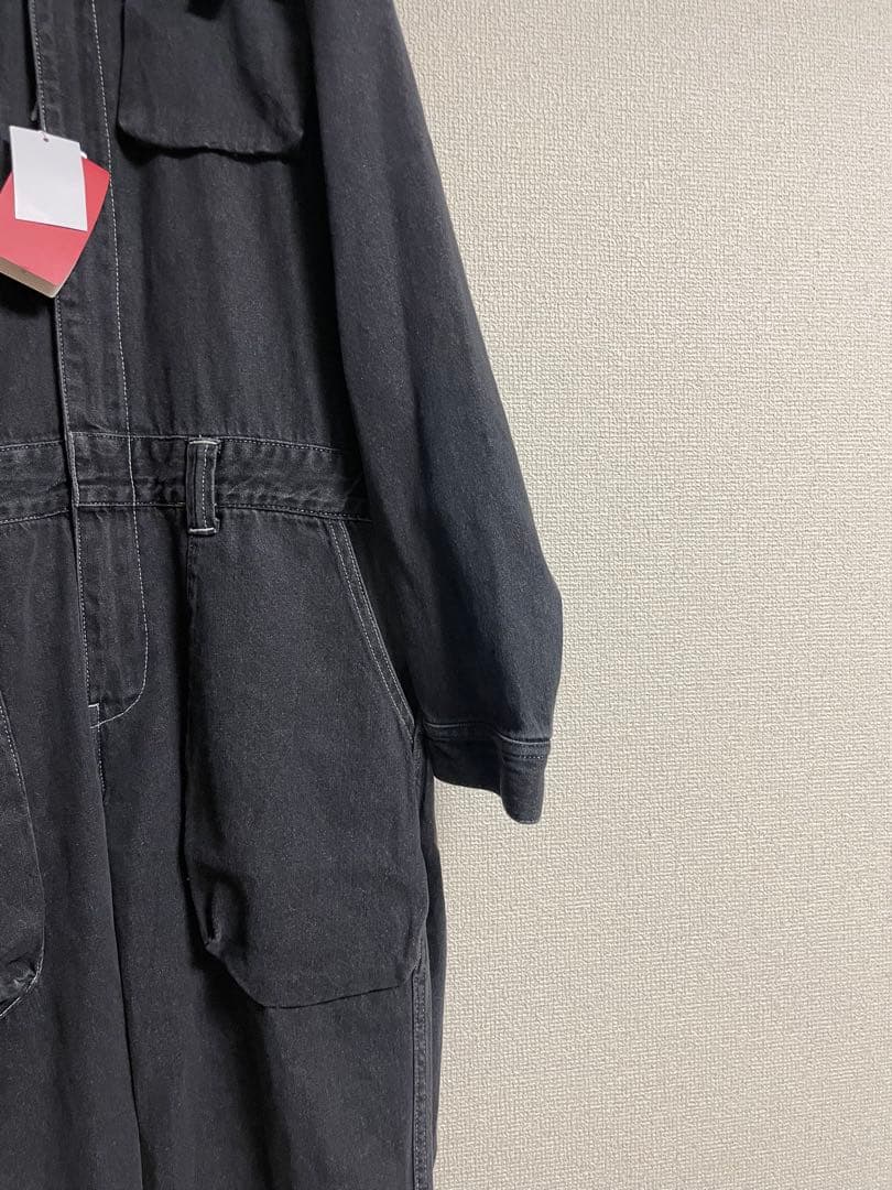 ★新品タグ付★ CHUMS チャムス ジャンプスーツ ブラックデニム ツナギ 黒