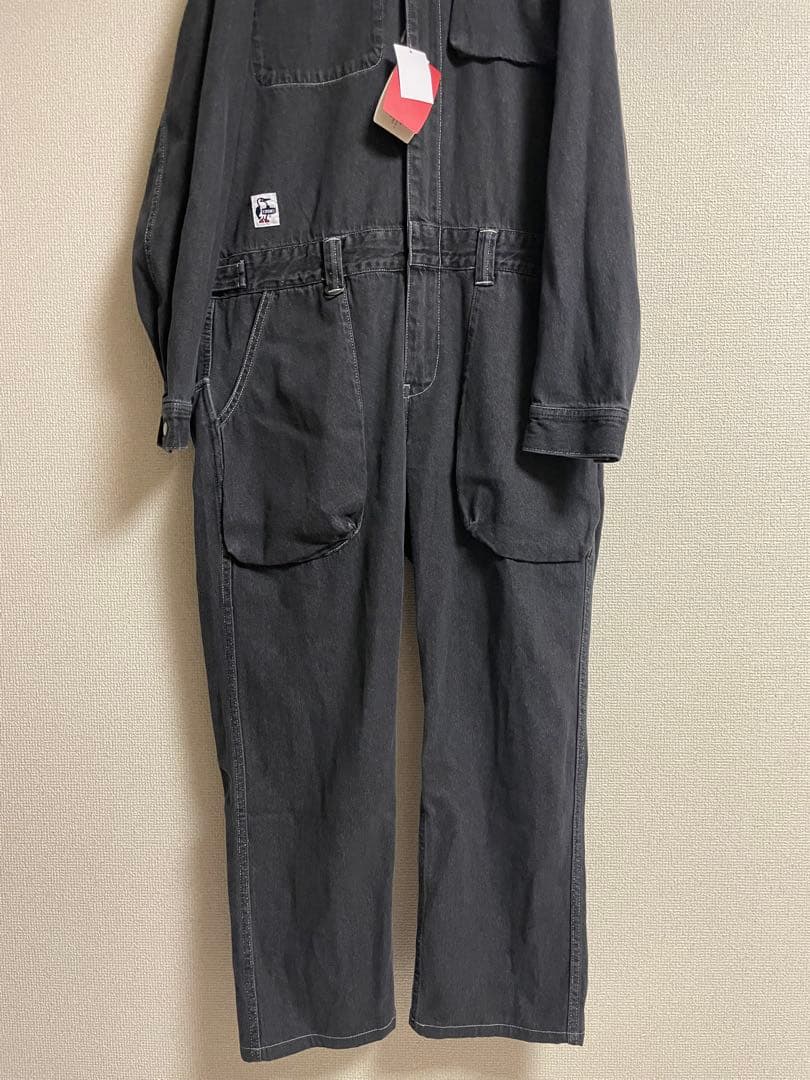 ★新品タグ付★ CHUMS チャムス ジャンプスーツ ブラックデニム ツナギ 黒