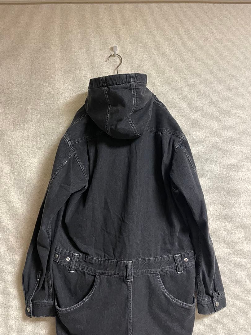 ★新品タグ付★ CHUMS チャムス ジャンプスーツ ブラックデニム ツナギ 黒