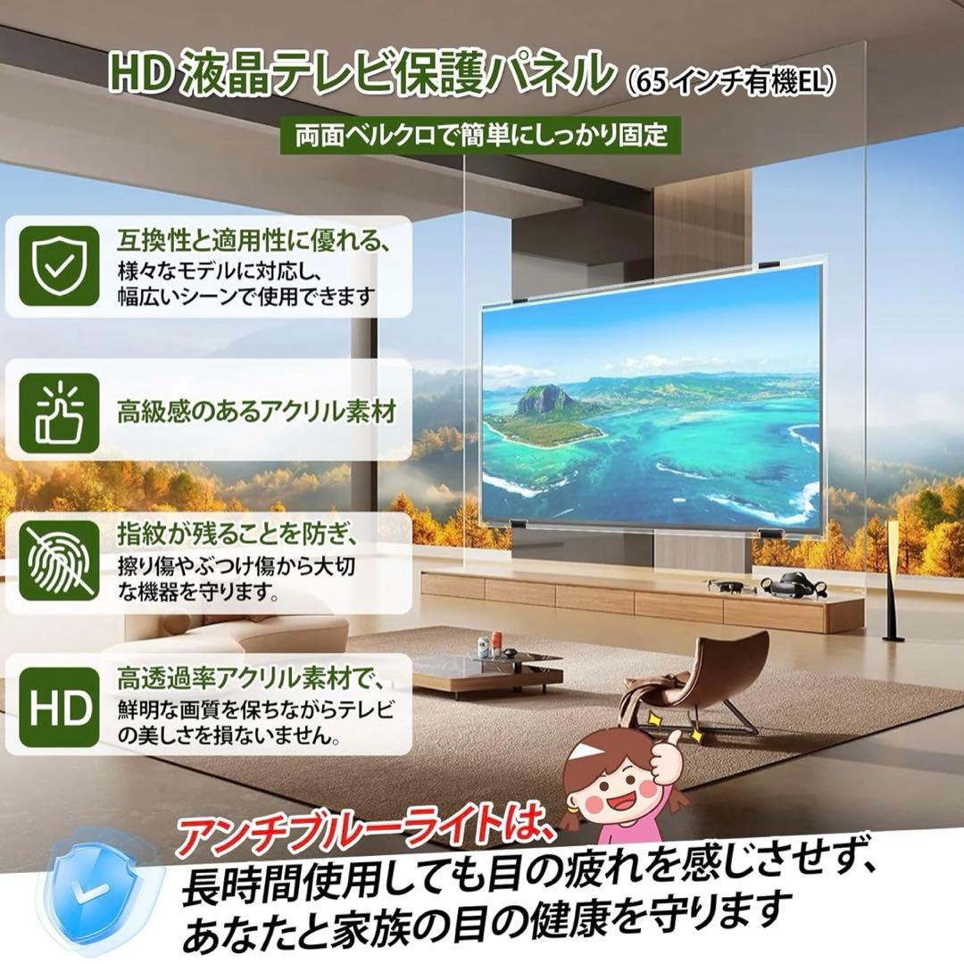 テレビ保護パネル 65インチ 有機EL用 テレビカバー アクリル 液晶TV保護パ