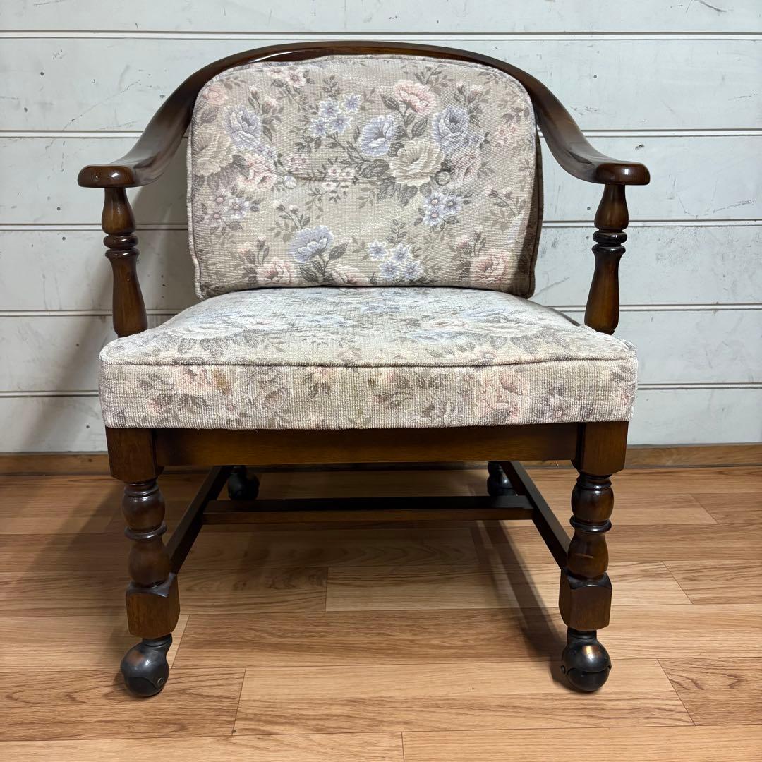 karimoku アームチェア　キャスター付き　コロニアル　2/4