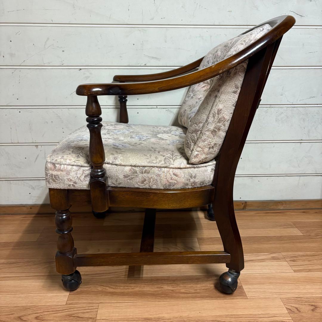 karimoku アームチェア　キャスター付き　コロニアル　2/4