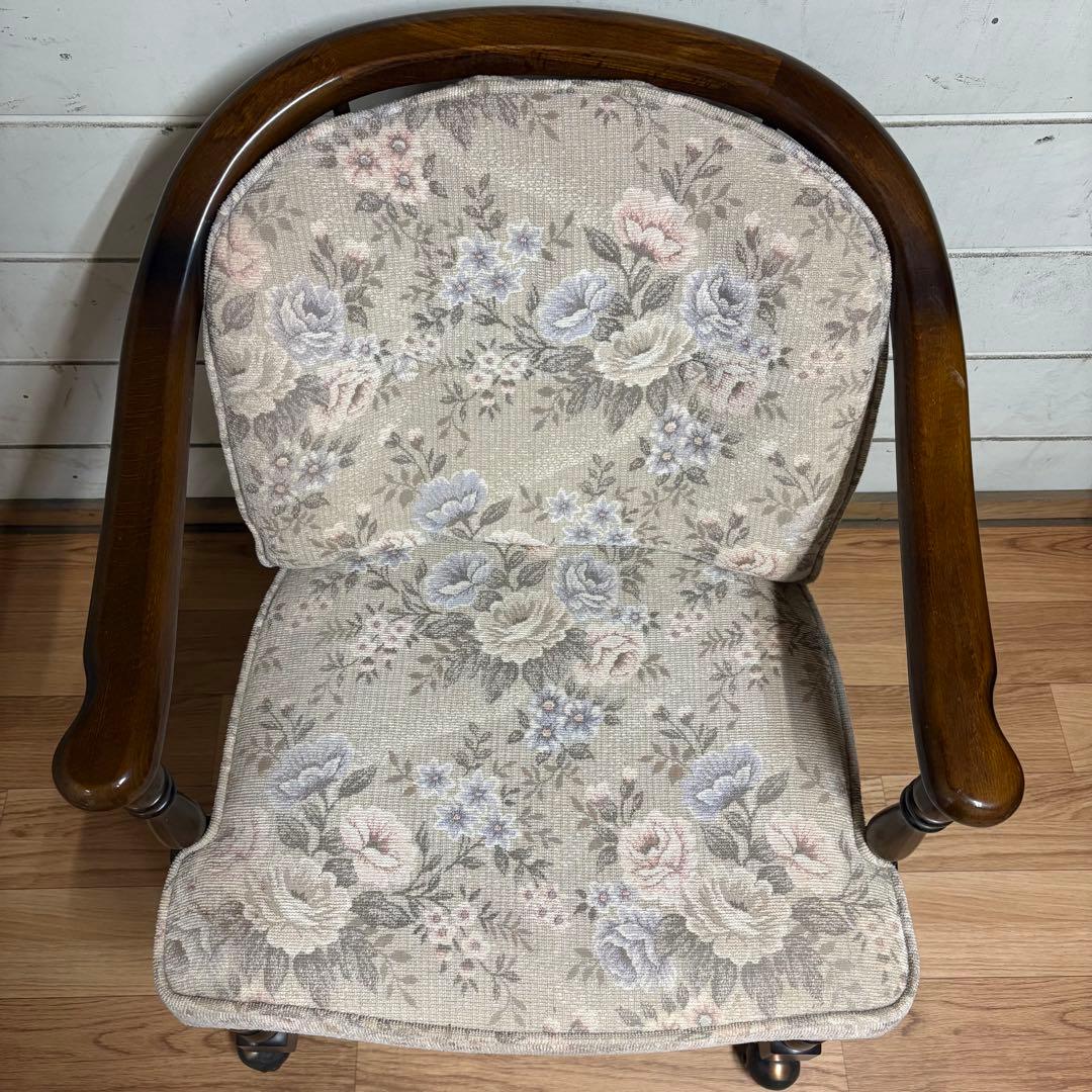 karimoku アームチェア　キャスター付き　コロニアル　2/4