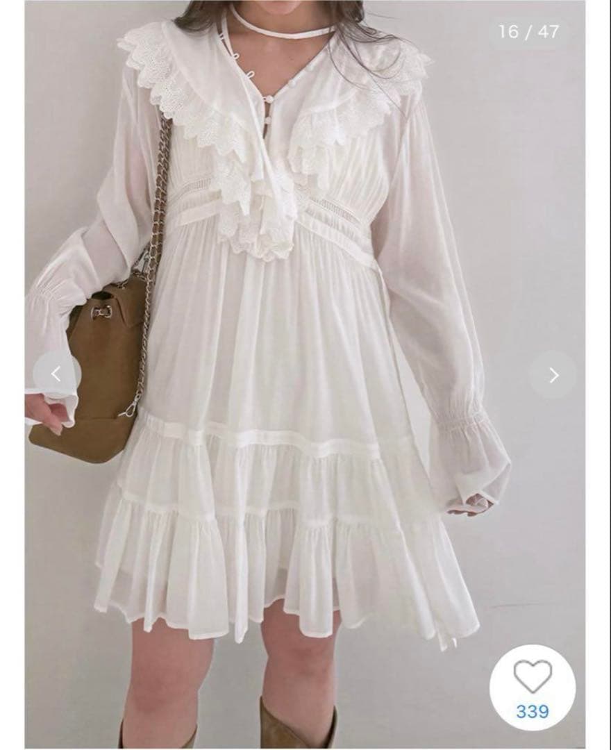 SNIDEL コットンライクラッフルカラーチュニック