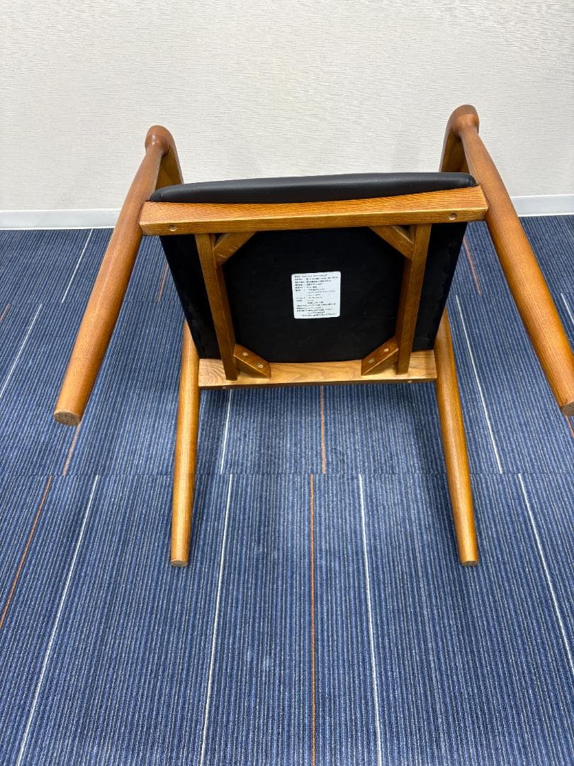 ブラウン アームチェア ダイニングチェア（４脚セット）