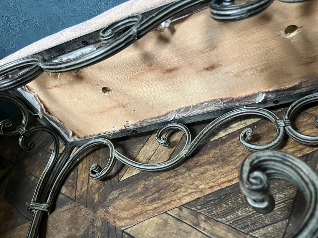 ロング スツール ベンチ 椅子 アイアン 猫脚 インテリア アンティーク