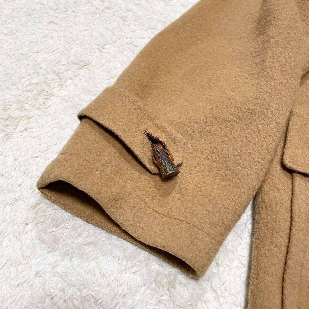 バーバリー ダッフルコート ウールカシミヤ ノバチェック キャメル レザー