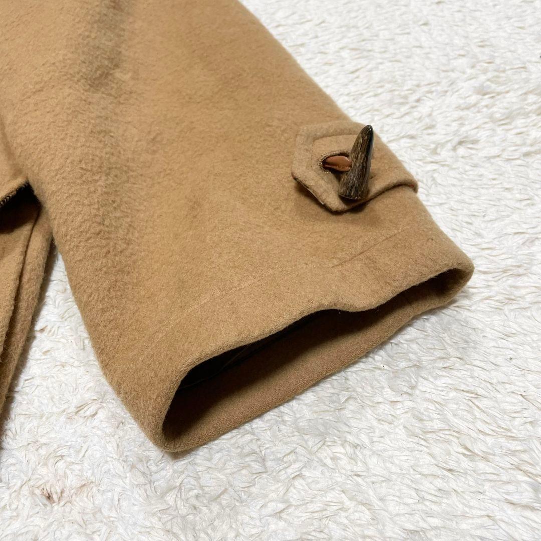 バーバリー ダッフルコート ウールカシミヤ ノバチェック キャメル レザー