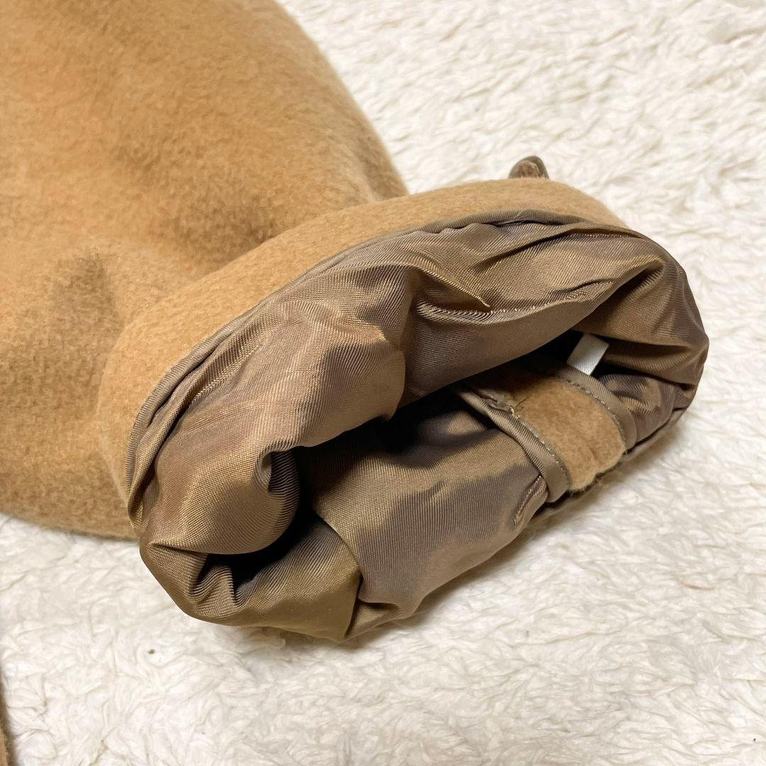 バーバリー ダッフルコート ウールカシミヤ ノバチェック キャメル レザー