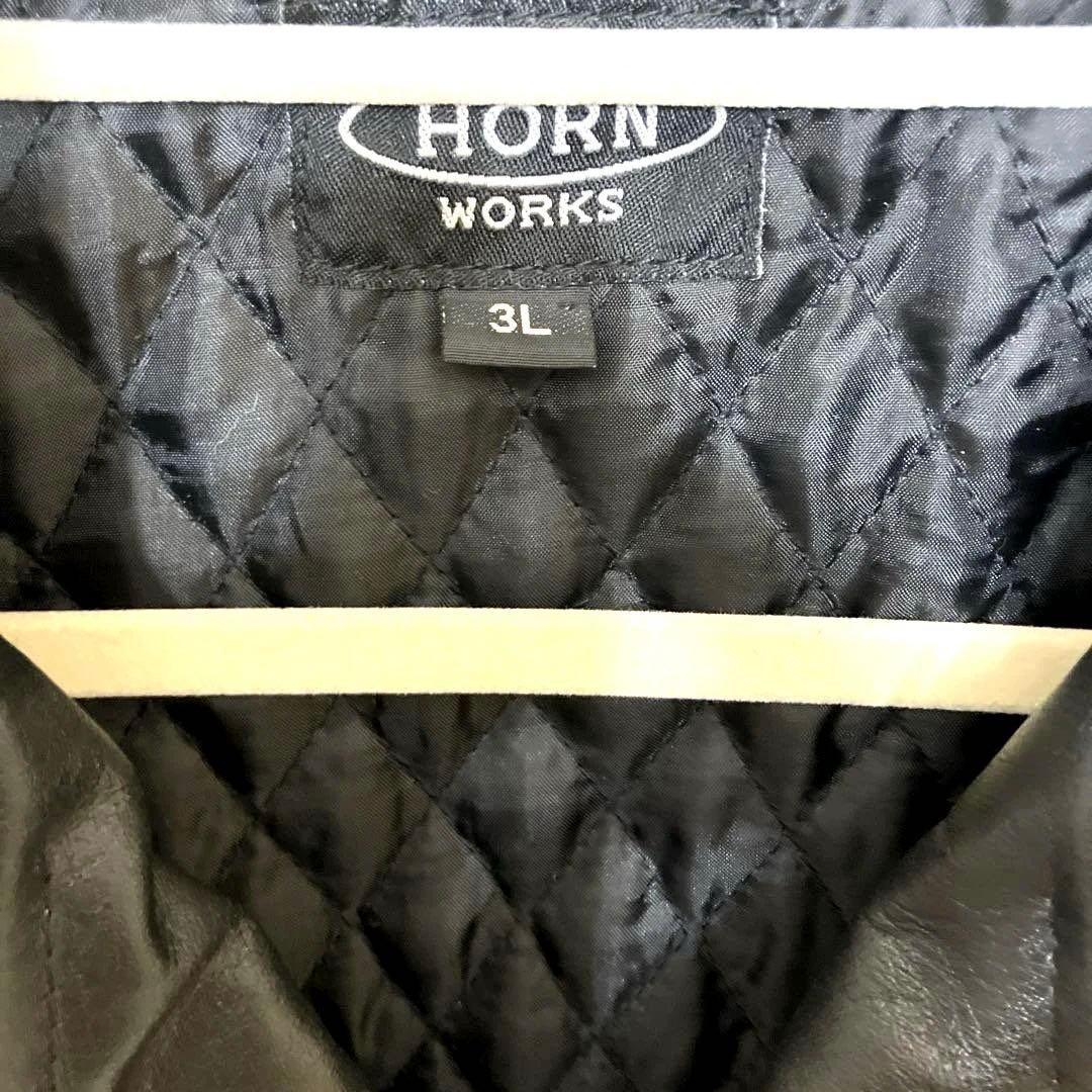 HORN WORKS レザー　ダブルライダースジャケット本革 バイカー　3L