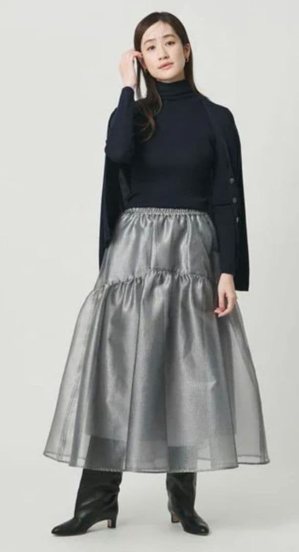 UNITED ARROWS スケルトン シャイン ジャガード スカート