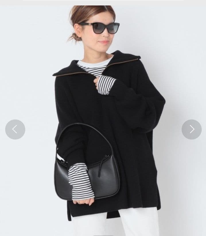 Deuxieme Classe Half Zip Sweater ブラック