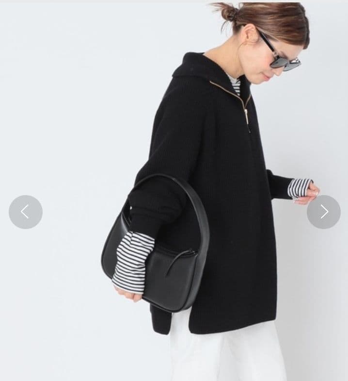 Deuxieme Classe Half Zip Sweater ブラック