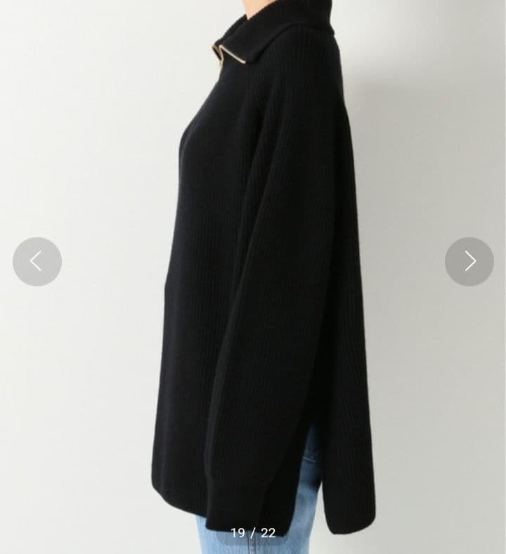 Deuxieme Classe Half Zip Sweater ブラック