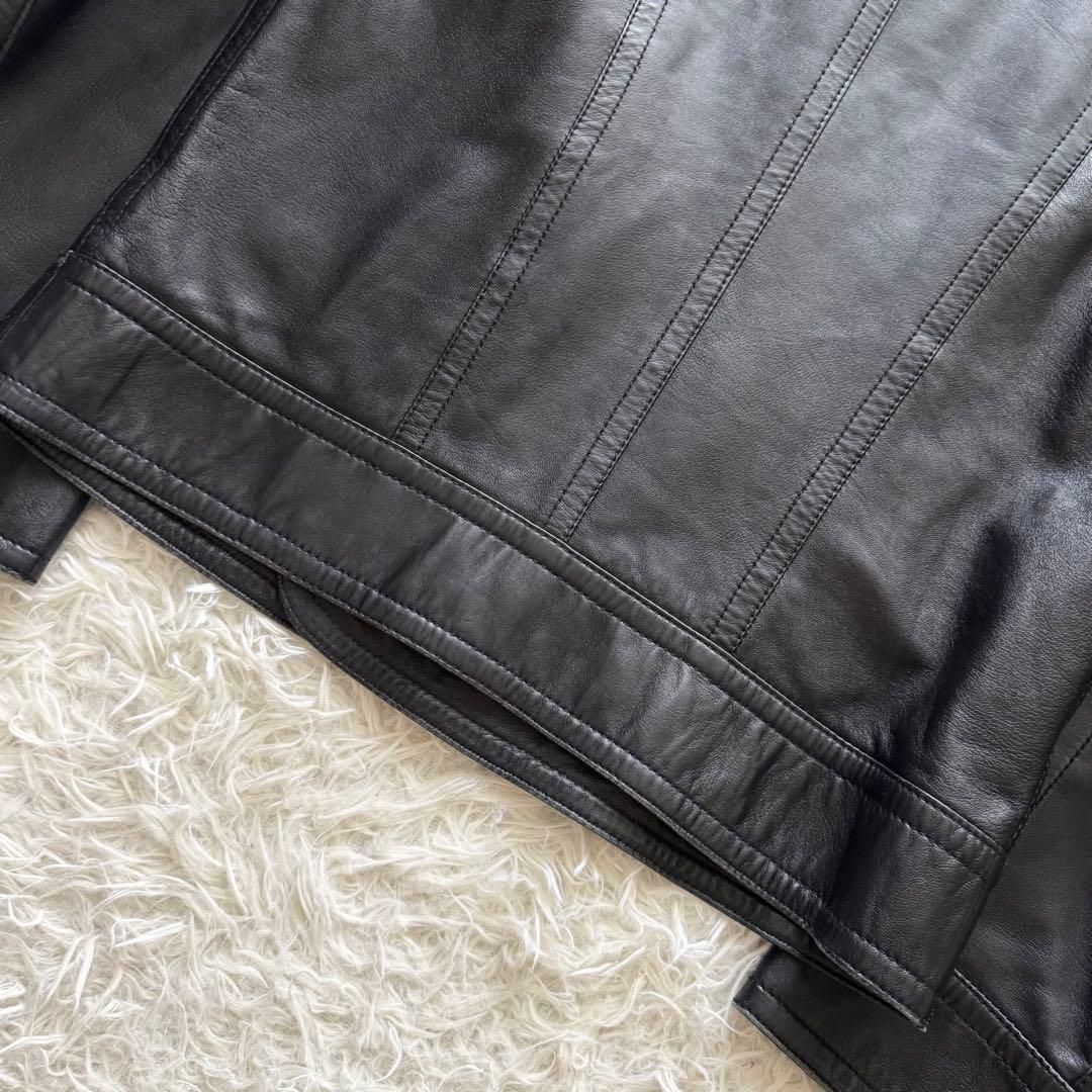 美品【ドルチェ＆ガッバーナ】ライイダース　ラムレザー　黒　裏地DGロゴ