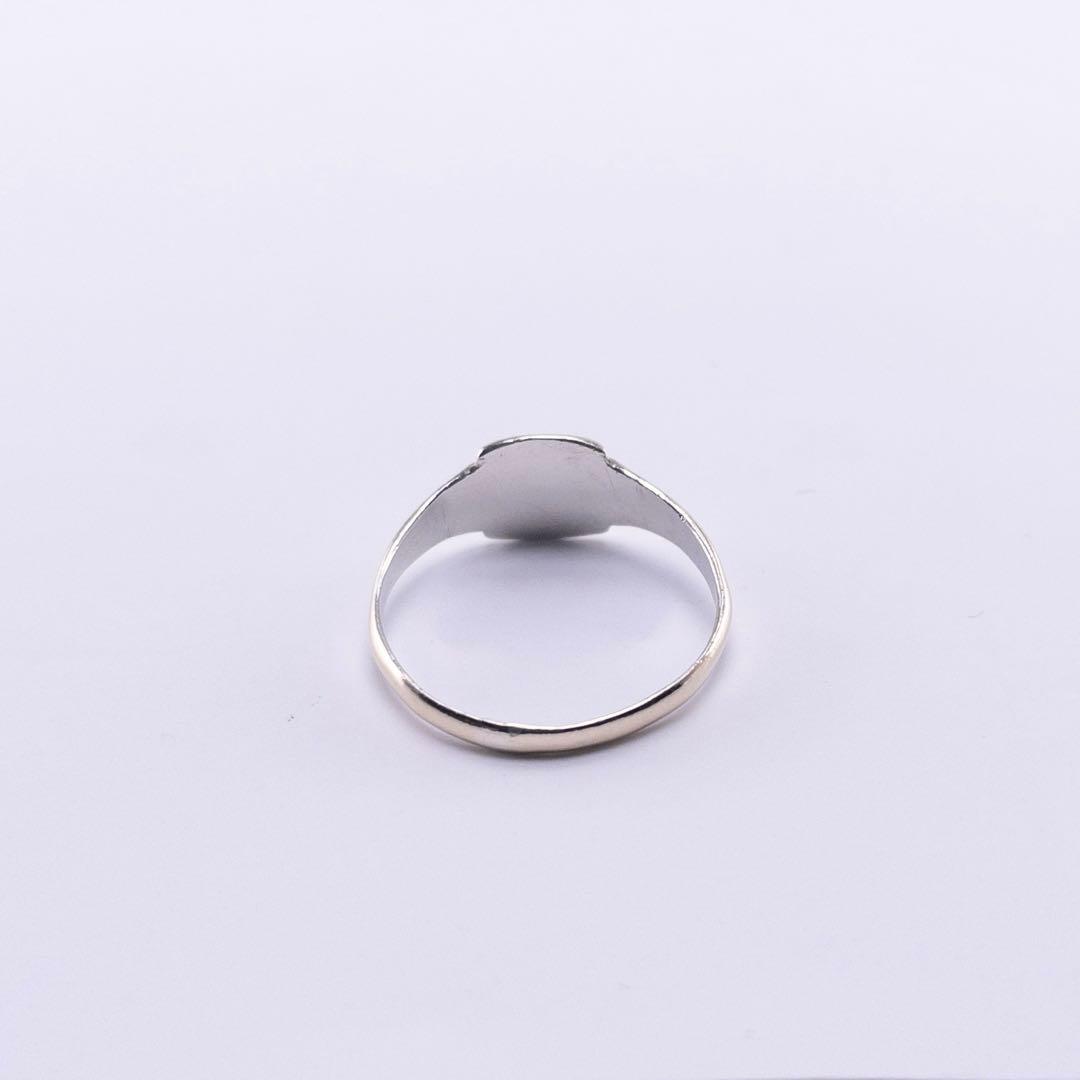 英国製 9金 シルバー925 30s ヴィンテージ シグネットリング 14号