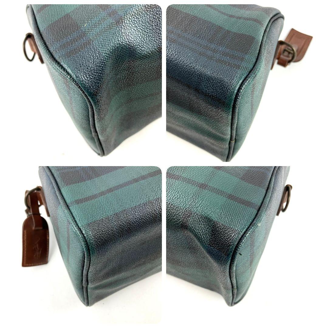 ロータス　ポロラルフローレン　ミニボストンバッグ　ロゴプレート　チェック