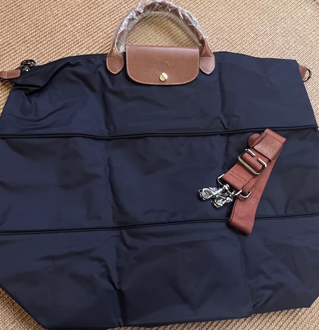 ロンシャン プリアージュボストン 拡張可能 ネイビー ボストンバッグ大容量bio