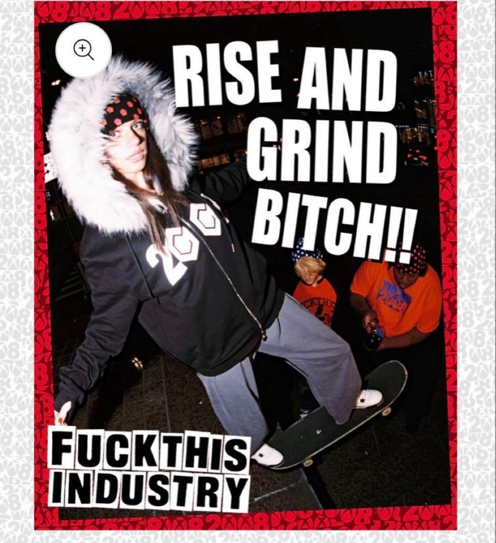 fti fuckthisindustry ファー　パーカー フーディー　黒　M